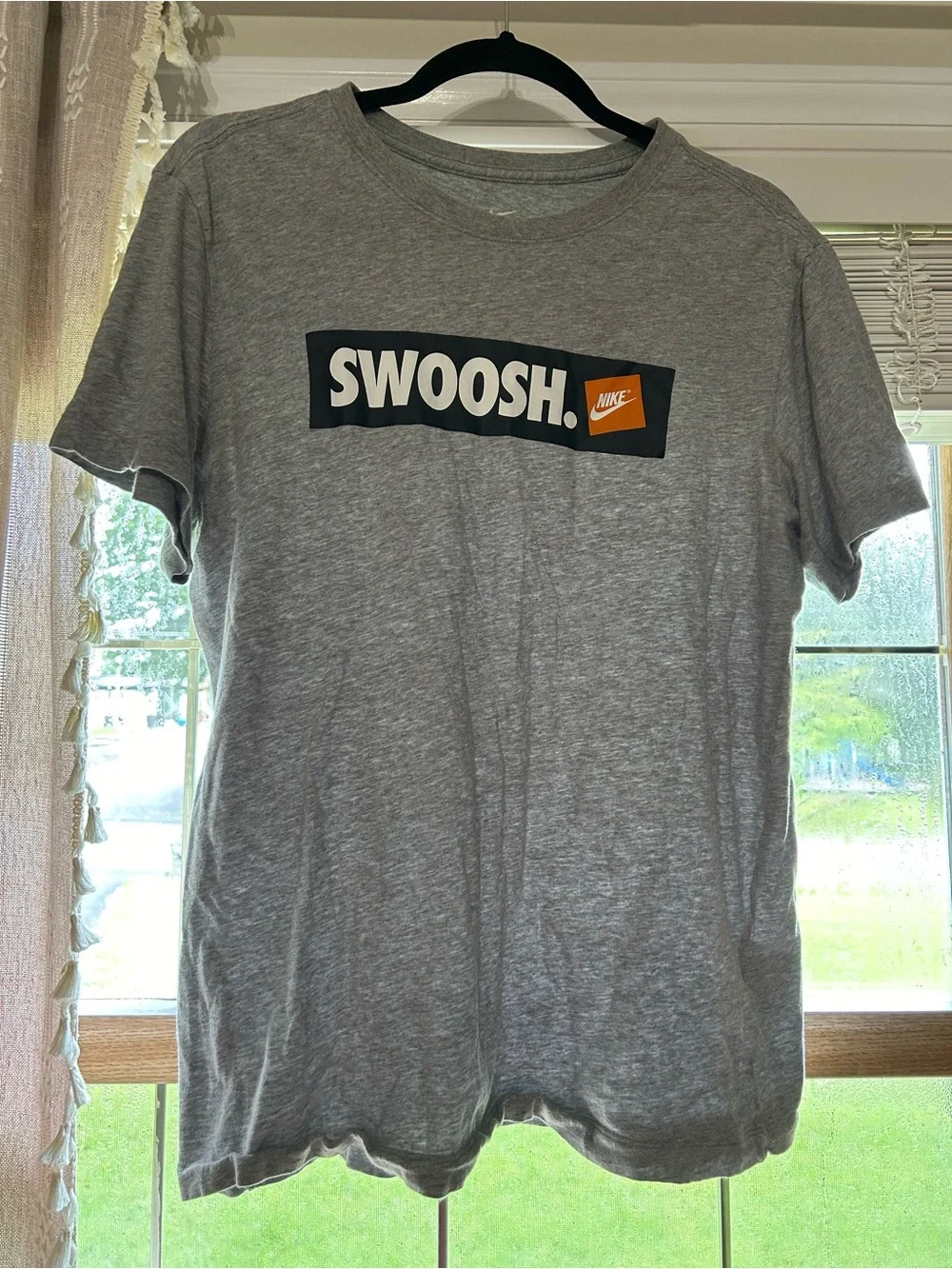 Nike Gray Swoosh Graphic Short Sleeve Tee
